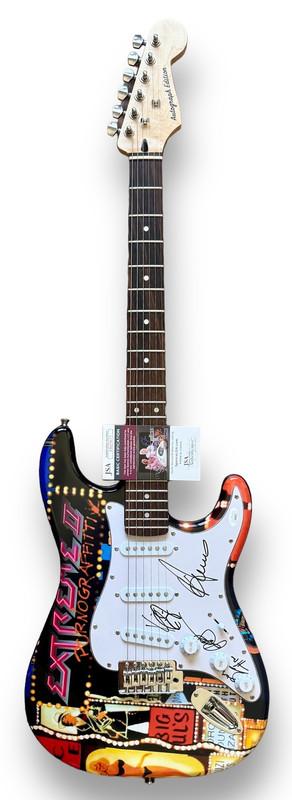 "Edition" Custom Stratocaster Guitar Signed By (4) with Gary Cherone, Nuno Bettencourt, Pat Badger, Kevin Figueiredo (JSA) at PristineAuction.com "Edition" Custom Stratocaster Guitar Signed By (4) with Gary Cherone, Nuno Bettencourt, Pat Badger, Kevin Figueiredo (JSA) at PristineAuction.com
