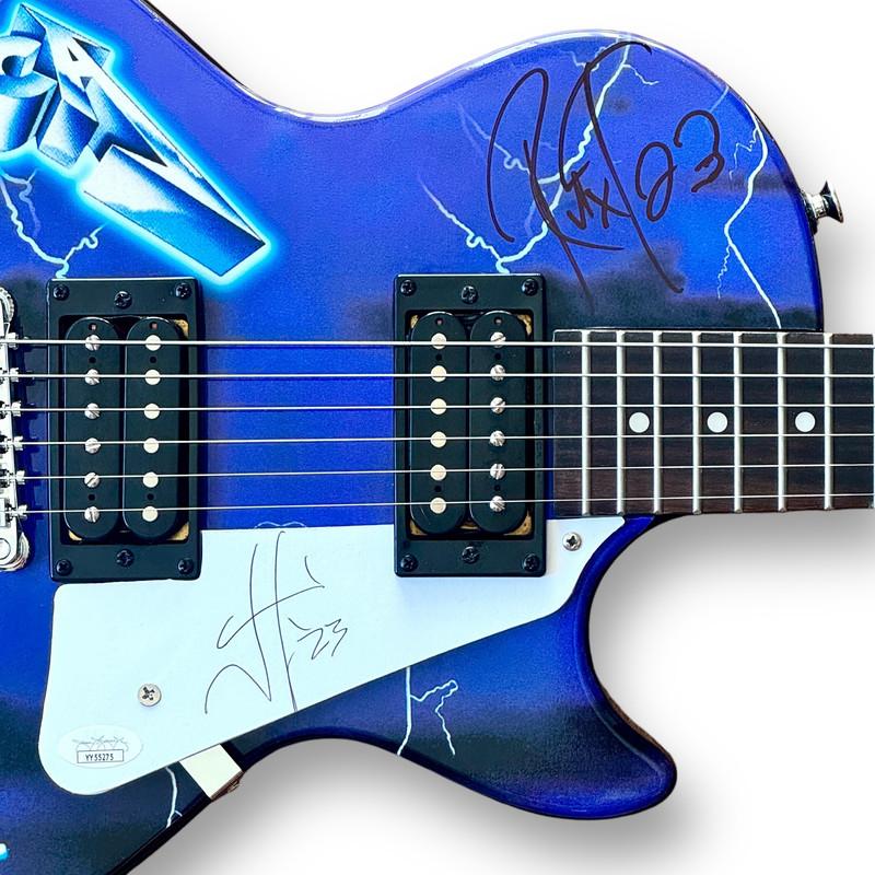 "Metallica" Custom Les Paul Style Guitar Signed By (4) with James Hetfield, Kirk Hammet, Lars Ulrich & Robert Trujillo (JSA) at PristineAuction.com "Metallica" Custom Les Paul Style Guitar Signed By (4) with James Hetfield, Kirk Hammet, Lars Ulrich & Robert Trujillo (JSA) at PristineAuction.com