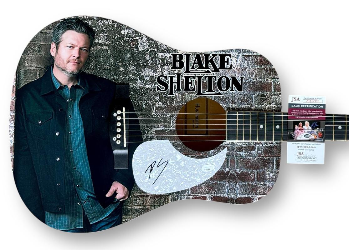 Blake Shelton Signed Custom Acoustic Guitar (JSA) at PristineAuction.com Blake Shelton Signed Custom Acoustic Guitar (JSA) at PristineAuction.com
