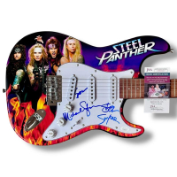 "Steel Panther" Custom Stratocaster Guitar Signed By (4) with Ralph "Michael Starr" Saenz, Russ "Satchel" Parrish, Darren "Stix Zadinia" Leader, Joe "Spyder" Lester (JSA) at PristineAuction.com