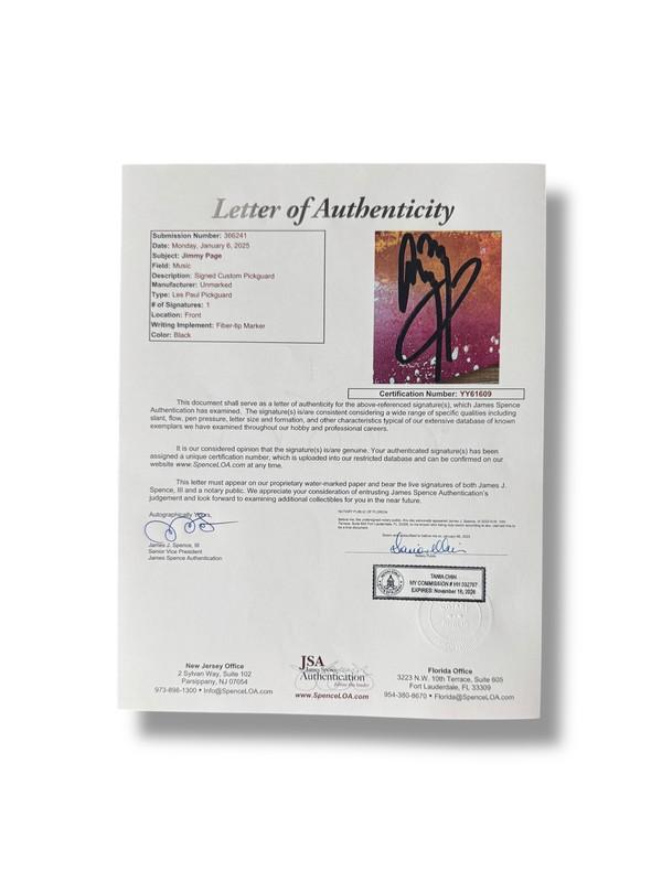 Jimmy Page Signed "Led Zeppelin" Custom Les Paul Guitar (JSA) at PristineAuction.com Jimmy Page Signed "Led Zeppelin" Custom Les Paul Guitar (JSA) at PristineAuction.com