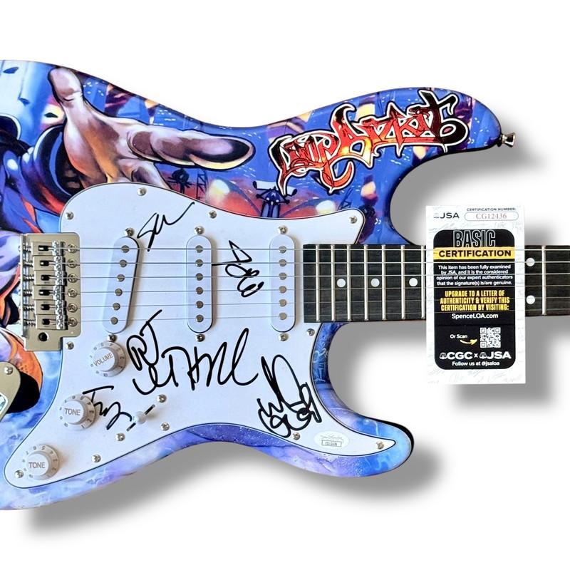 "Limp Bizkit" Custom Stratocaster Guitar Band-Signed By (5) with Fred Durst, Wes Borland, John Otto, Sam Rivers & DJ Lethal (JSA) at PristineAuction.com "Limp Bizkit" Custom Stratocaster Guitar Band-Signed By (5) with Fred Durst, Wes Borland, John Otto, Sam Rivers & DJ Lethal (JSA) at PristineAuction.com