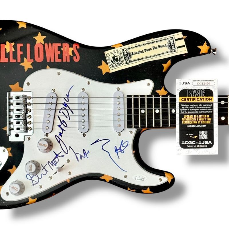 "The Wallflowers" Custom Stratocaster Guitar Band-Signed By (5) with Jakob Dylan, Stuart Mathis, Jack Irons, Greg Richling & Jimmy Wallace (JSA) at PristineAuction.com "The Wallflowers" Custom Stratocaster Guitar Band-Signed By (5) with Jakob Dylan, Stuart Mathis, Jack Irons, Greg Richling & Jimmy Wallace (JSA) at PristineAuction.com