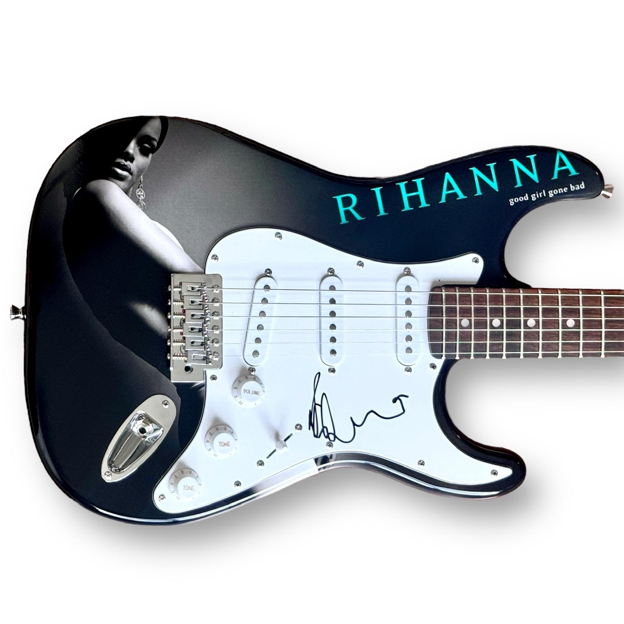 Rihanna Signed Custom Stratocaster Guitar (JSA) at PristineAuction.com Rihanna Signed Custom Stratocaster Guitar (JSA) at PristineAuction.com