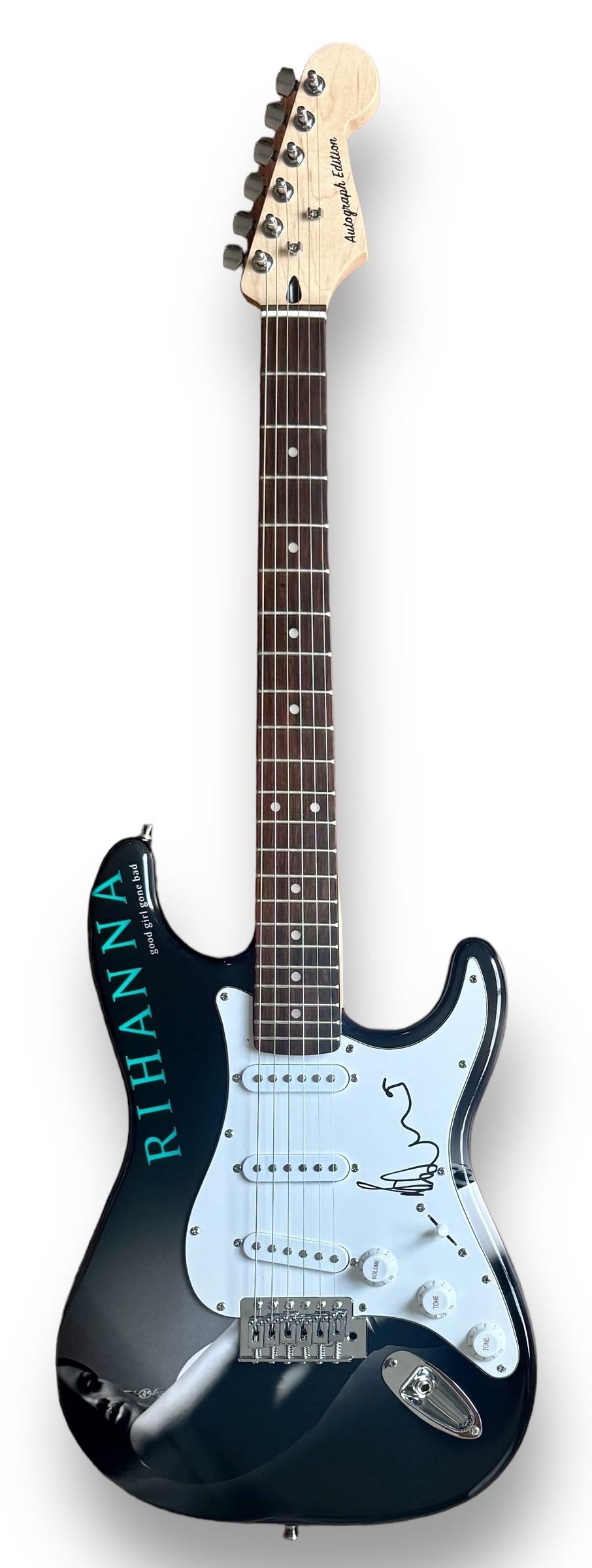 Rihanna Signed Custom Stratocaster Guitar (JSA) at PristineAuction.com Rihanna Signed Custom Stratocaster Guitar (JSA) at PristineAuction.com