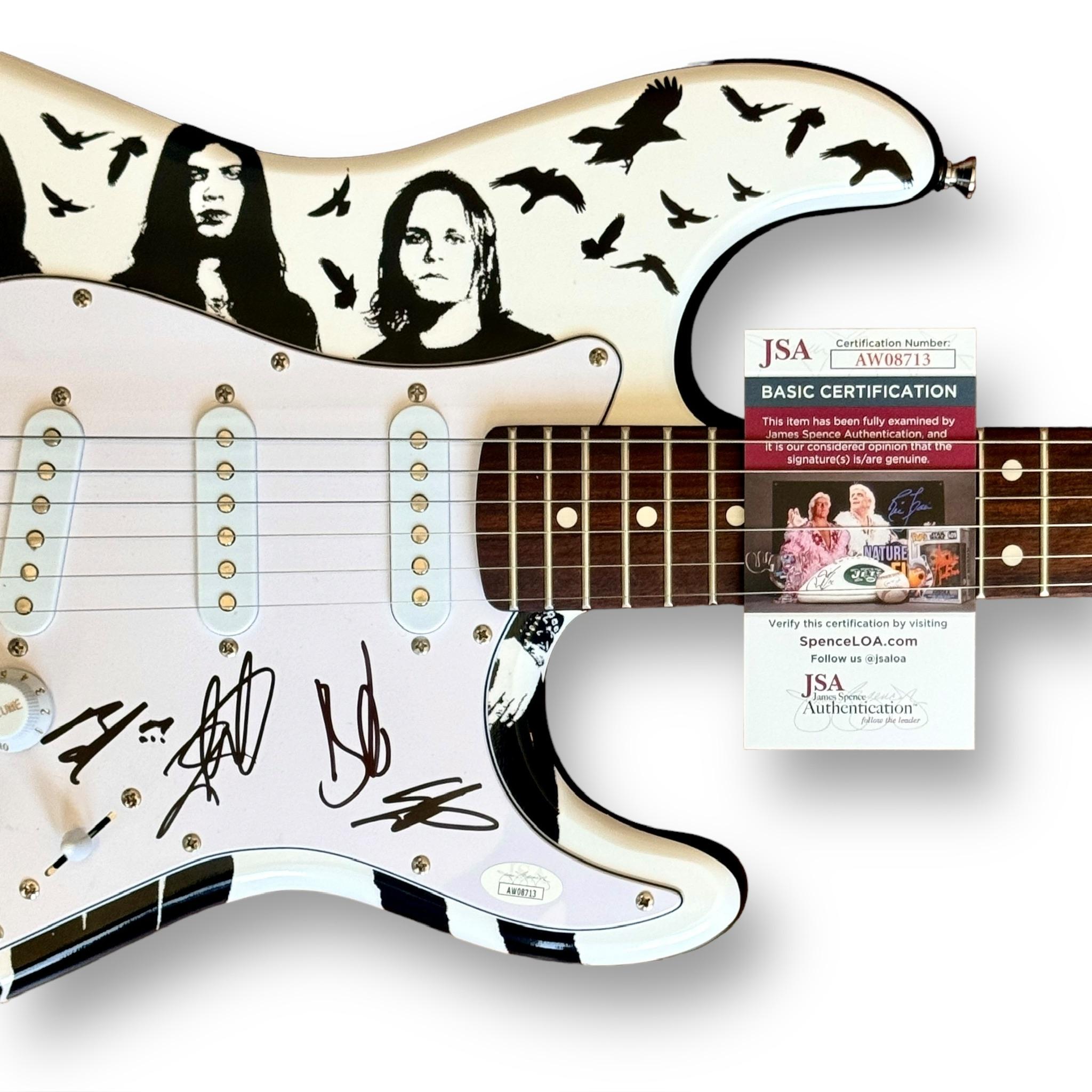 "Shinedown" Custom Stratocaster Guitar Band-Signed By (4) with Brent Smith, Barry Kerch, Zach Meyers & Eric Bass (JSA) at PristineAuction.com "Shinedown" Custom Stratocaster Guitar Band-Signed By (4) with Brent Smith, Barry Kerch, Zach Meyers & Eric Bass (JSA) at PristineAuction.com