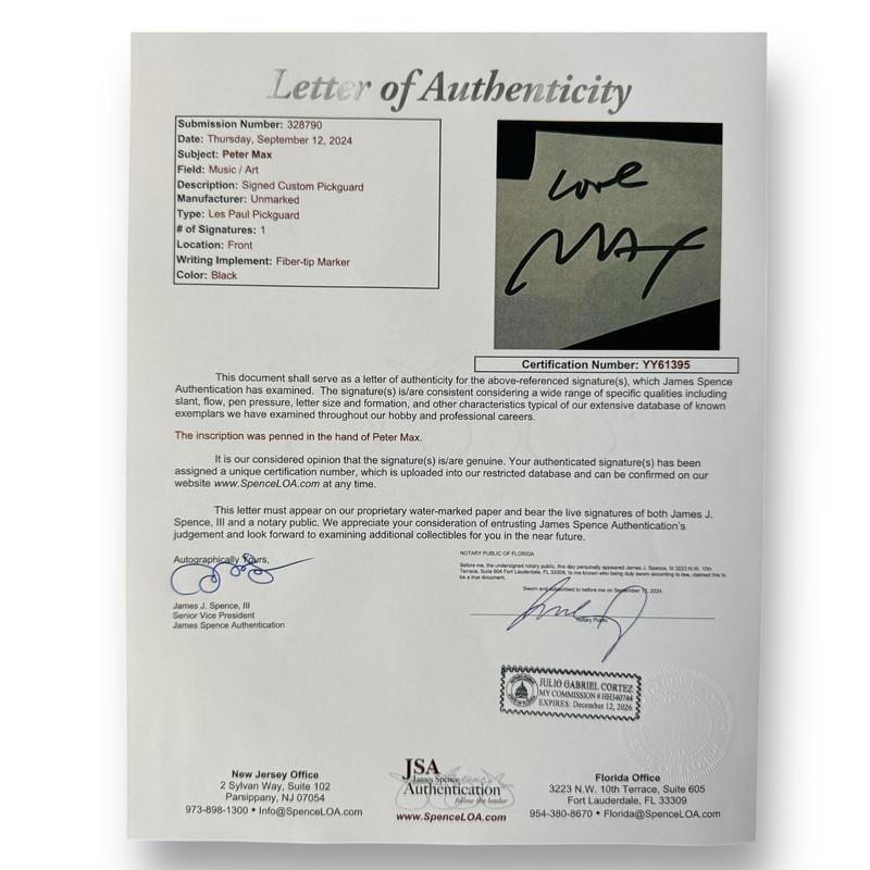 Peter Max Signed Custom Taylor Swift Autograph Edition Les Paul Style Guitar (JSA) at PristineAuction.com Peter Max Signed Custom Taylor Swift Autograph Edition Les Paul Style Guitar (JSA) at PristineAuction.com