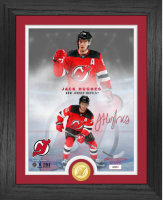 Jack Hughes Devils LE Custom Framed Photo Mint with Bronze Coin at PristineAuction.com