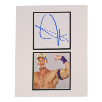 John Cena Signed WWE Custom Matted Cut Display (ACOA) at PristineAuction.com