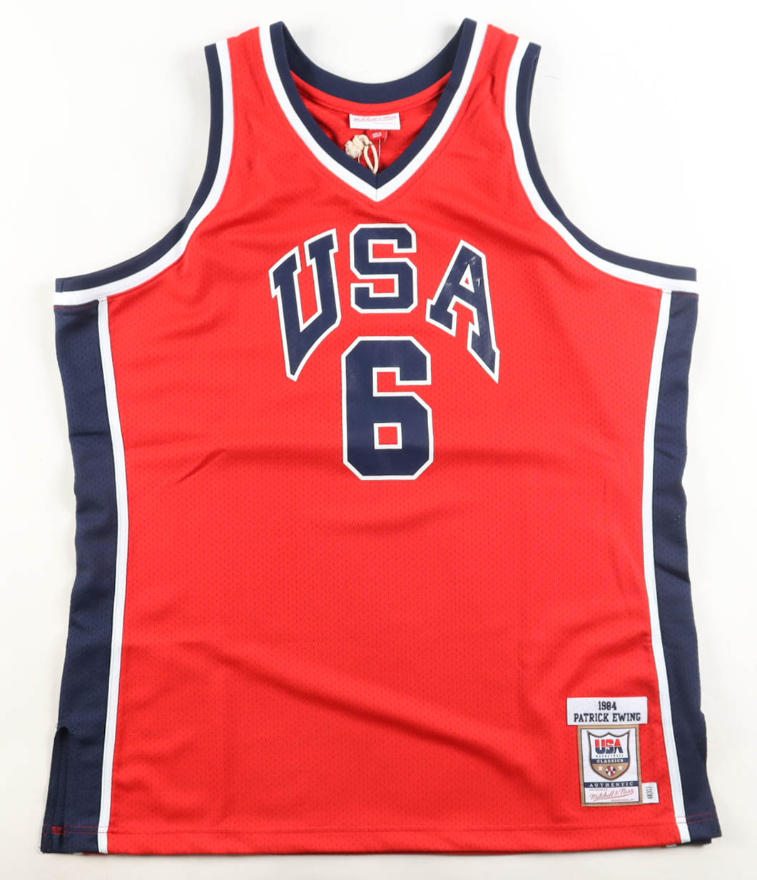 Patrick Ewing Signed Teas USA Mitchell & Ness Authentic Jersey (Fanatics) at PristineAuction.com Patrick Ewing Signed Teas USA Mitchell & Ness Authentic Jersey (Fanatics) at PristineAuction.com