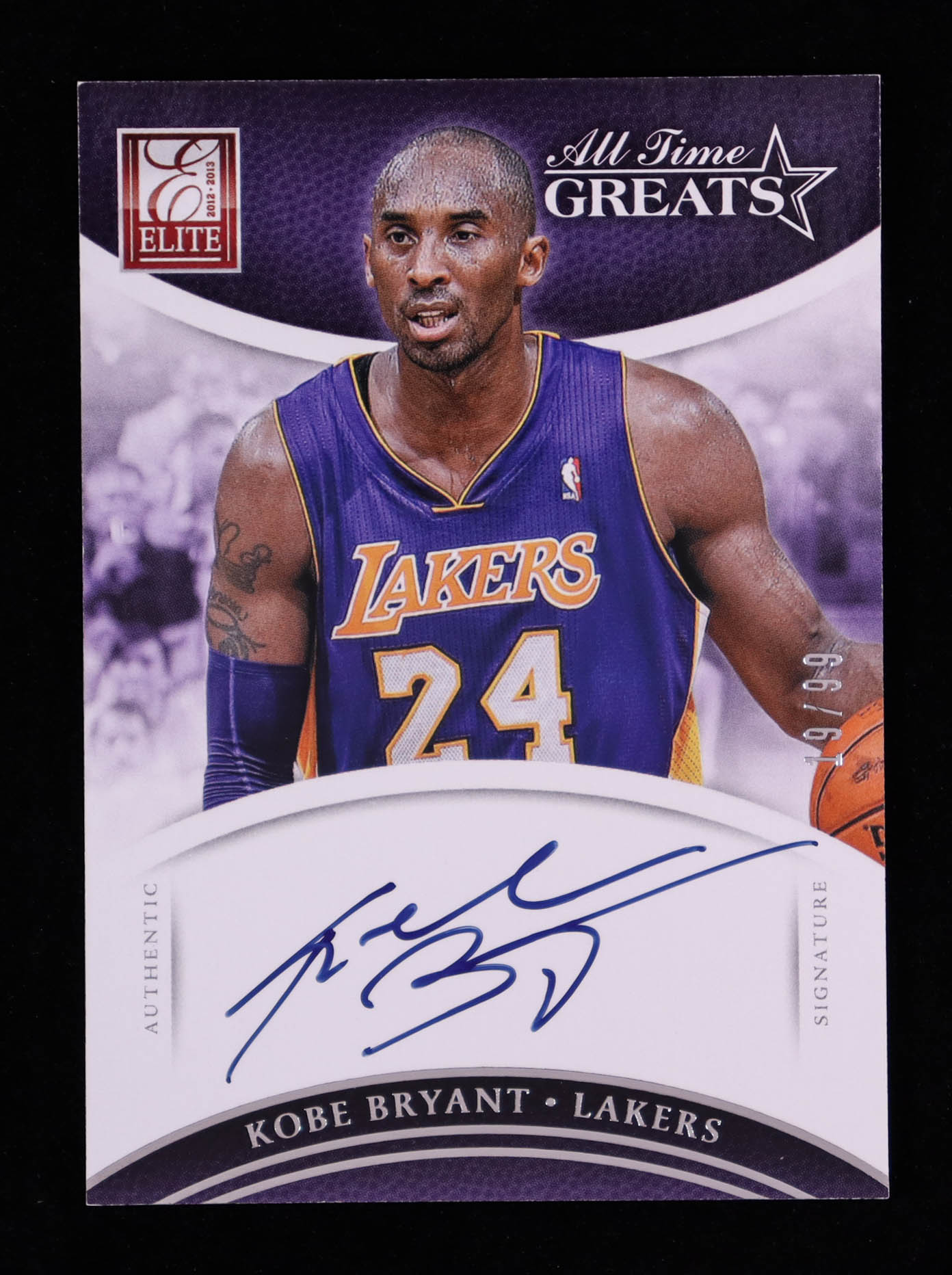 Kobe Bryant 2012-13 Elite All-Time Greats Signatures #24 #19/99 at PristineAuction.com Kobe Bryant 2012-13 Elite All-Time Greats Signatures #24 #19/99 at PristineAuction.com
