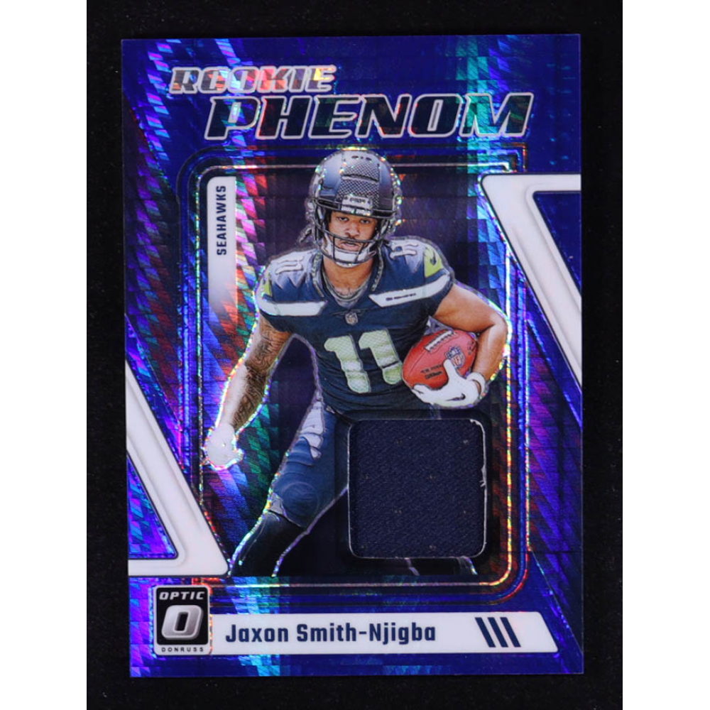 Jaxon Smith-Njigba 2023 Donruss Optic Rookie Phenoms Jerseys Blue Hyper #18 RC at PristineAuction.com