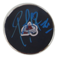 Patrick Roy Signed Avalanche Logo Chrome Hockey Puck (JSA) at PristineAuction.com