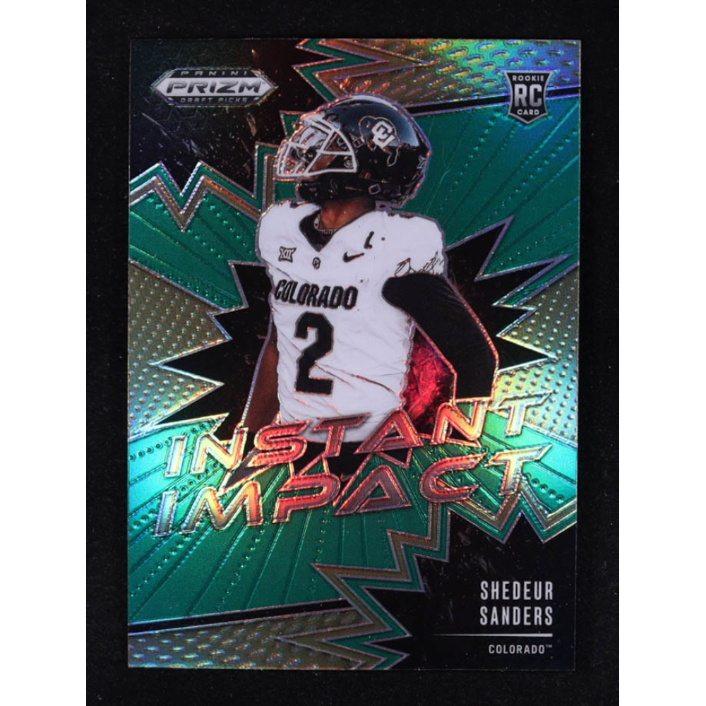 Shedeur Sanders 2025 Panini Prizm Draft Picks Instant Impact Green #15 RC at PristineAuction.com