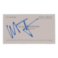 Christian Bale Signed "American Psycho" Business Card (JSA) at PristineAuction.com