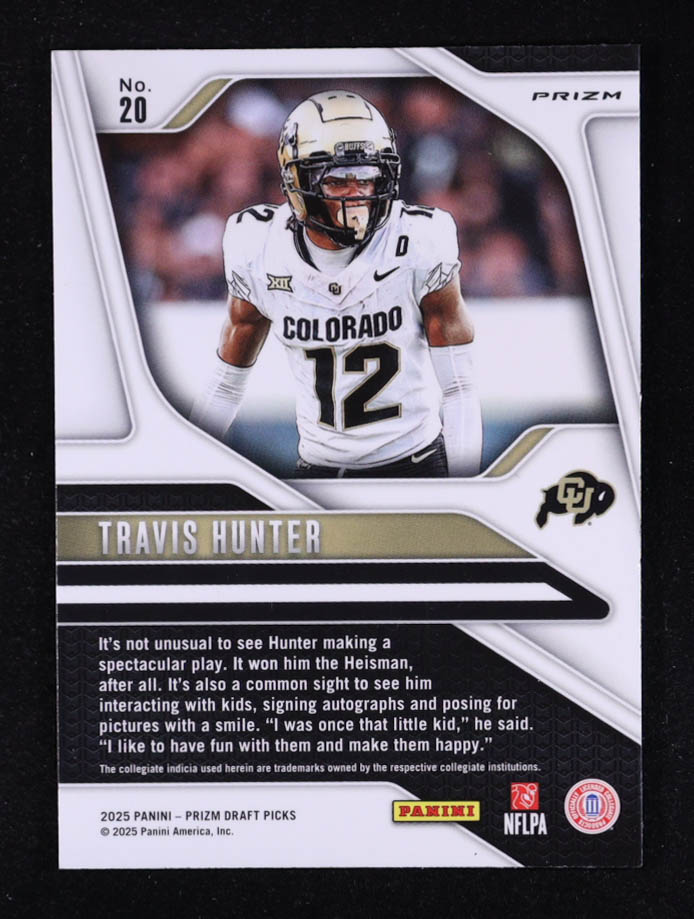 Travis Hunter 2025 Panini Prizm Draft Picks Prizms Purple Wave #20 RC at PristineAuction.com Travis Hunter 2025 Panini Prizm Draft Picks Prizms Purple Wave #20 RC at PristineAuction.com