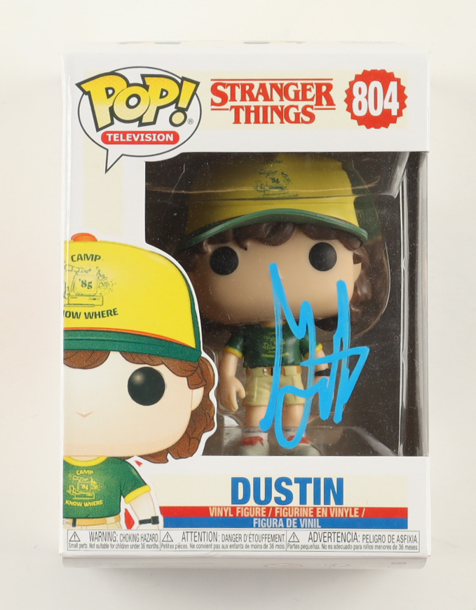 Gaten Matarazzo Signed "Stranger Things" #804 Dustin Funko Pop! Vinyl Figure (Beckett) at PristineAuction.com Gaten Matarazzo Signed "Stranger Things" #804 Dustin Funko Pop! Vinyl Figure (Beckett) at PristineAuction.com