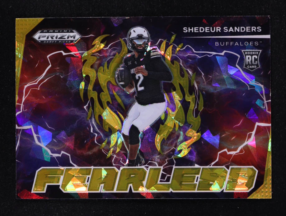 Shedeur Sanders 2025 Panini Prizm Draft Picks Fearless Gold Ice #15 RC at PristineAuction.com Shedeur Sanders 2025 Panini Prizm Draft Picks Fearless Gold Ice #15 RC at PristineAuction.com