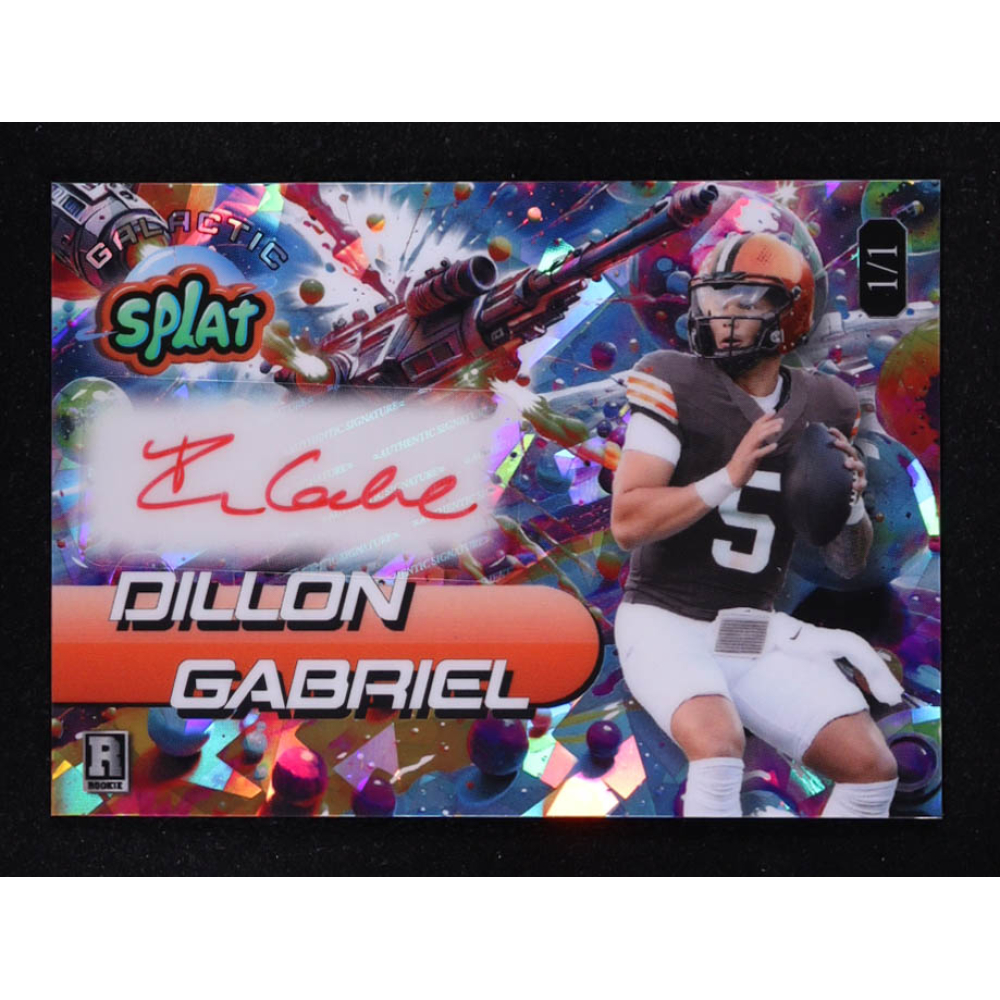 Dillon Gabriel 2025 Wild Card Splat Galactic Autographs Background 9 Crystal #SGALd9-DGA #1/1 RC at PristineAuction.com
