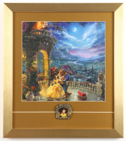 "Beauty & The Beast" Custom Framed Print Display with (2) Vintage Movie Figurines at PristineAuction.com