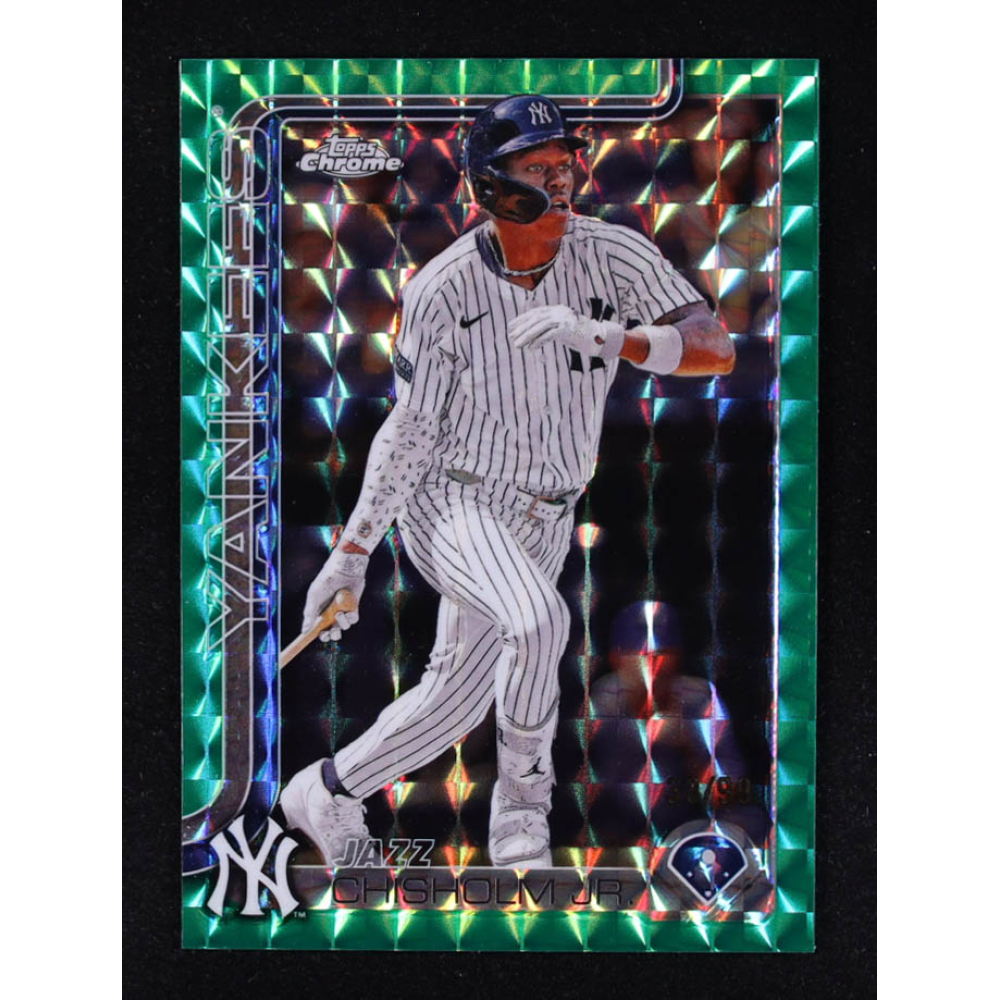 Jazz Chisholm Jr. 2025 Topps Chrome Green Geometric Refractors #283 #38/99 at PristineAuction.com