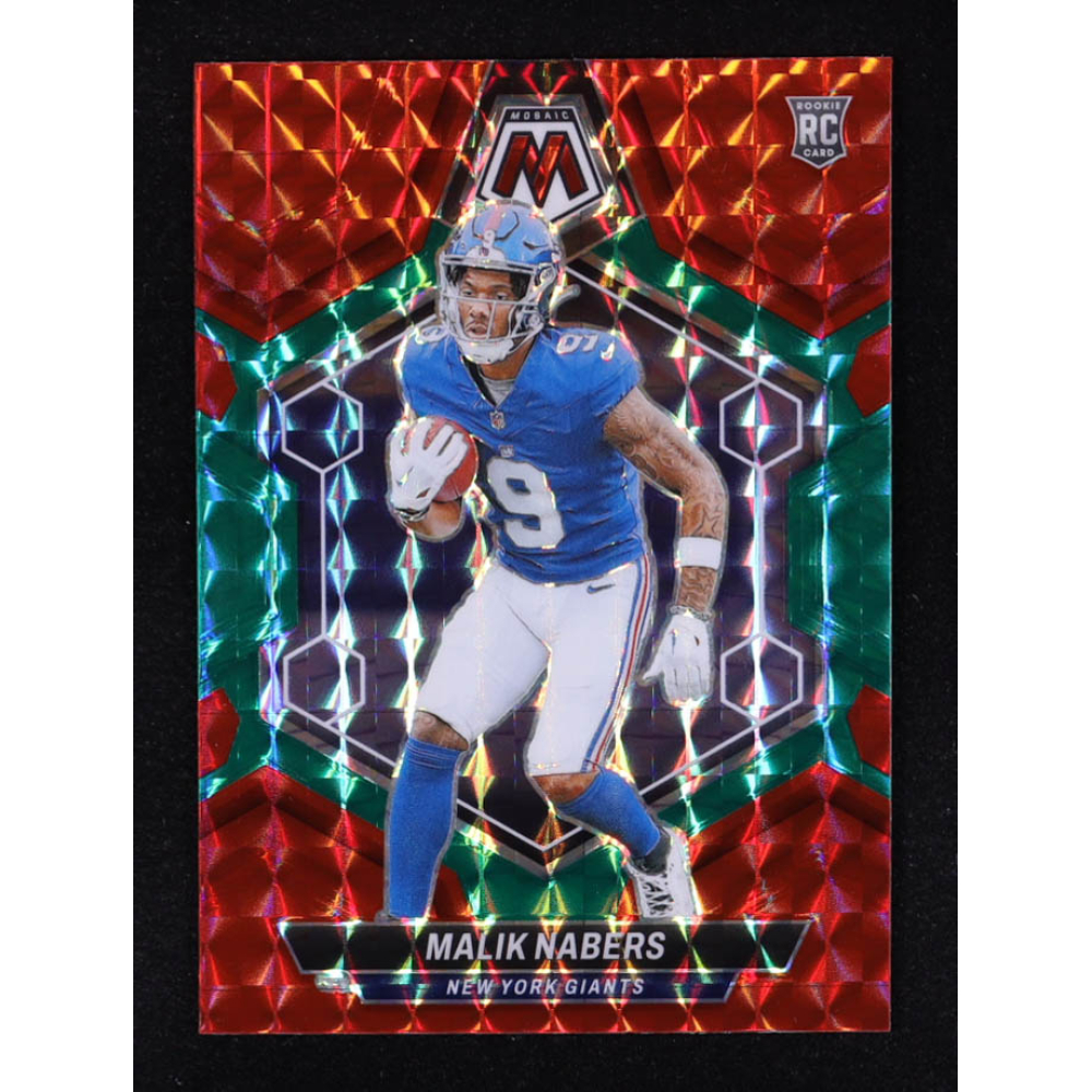 Malik Nabers 2024 Panini Mosaic Mosaic Choice Red and Green #306 RC at PristineAuction.com
