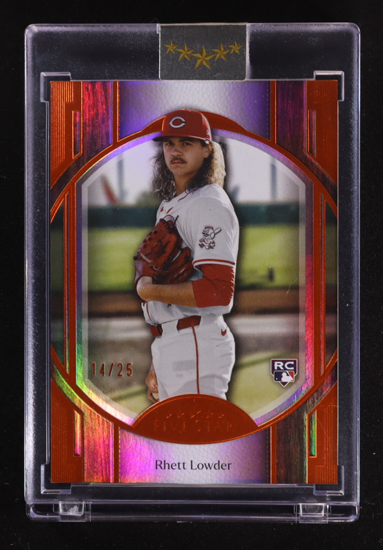 Rhett Lowder 2025 Topps Five Star Orange #25 #14/25 RC at PristineAuction.com Rhett Lowder 2025 Topps Five Star Orange #25 #14/25 RC at PristineAuction.com