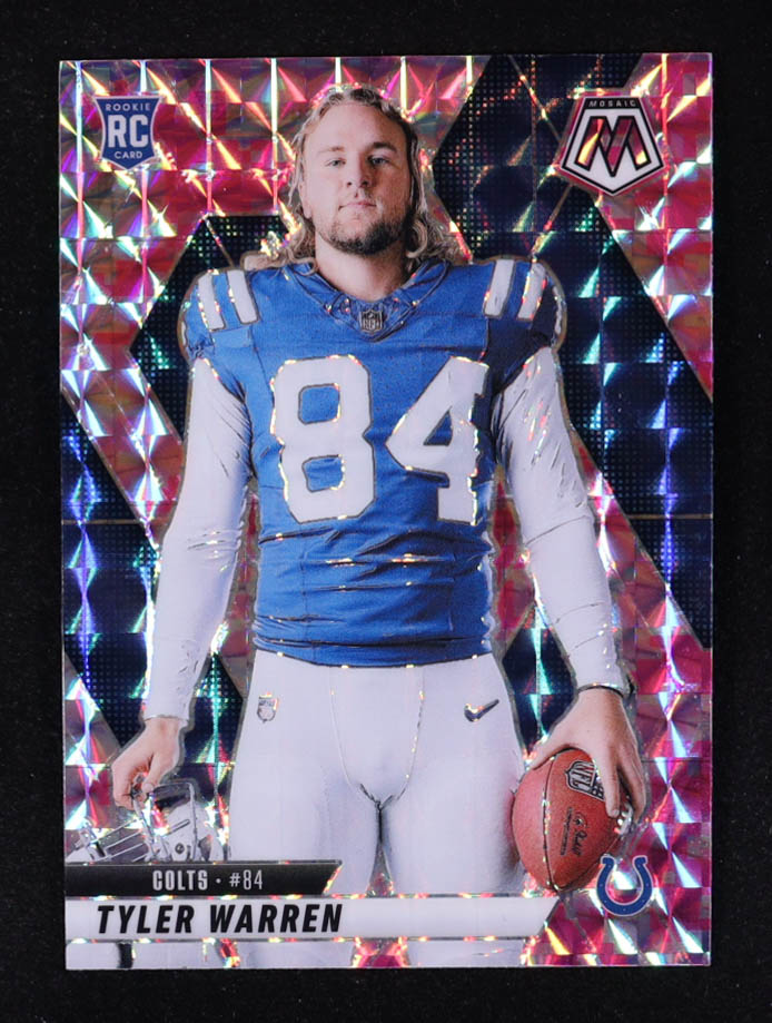 Tyler Warren 2025 Panini Mosaic Mosaic Camo Pink #281 VAR RC at PristineAuction.com Tyler Warren 2025 Panini Mosaic Mosaic Camo Pink #281 VAR RC at PristineAuction.com