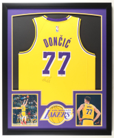 Luka Doncic Signed Custom Framed Lakers Jersey Display (PSA) at PristineAuction.com