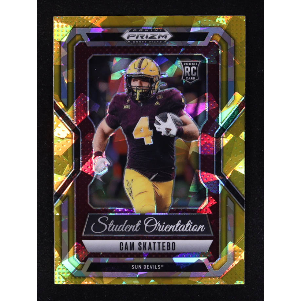 Cam Skattebo 2025 Panini Prizm Draft Picks Student Orientation Gold Ice #16 RC at PristineAuction.com