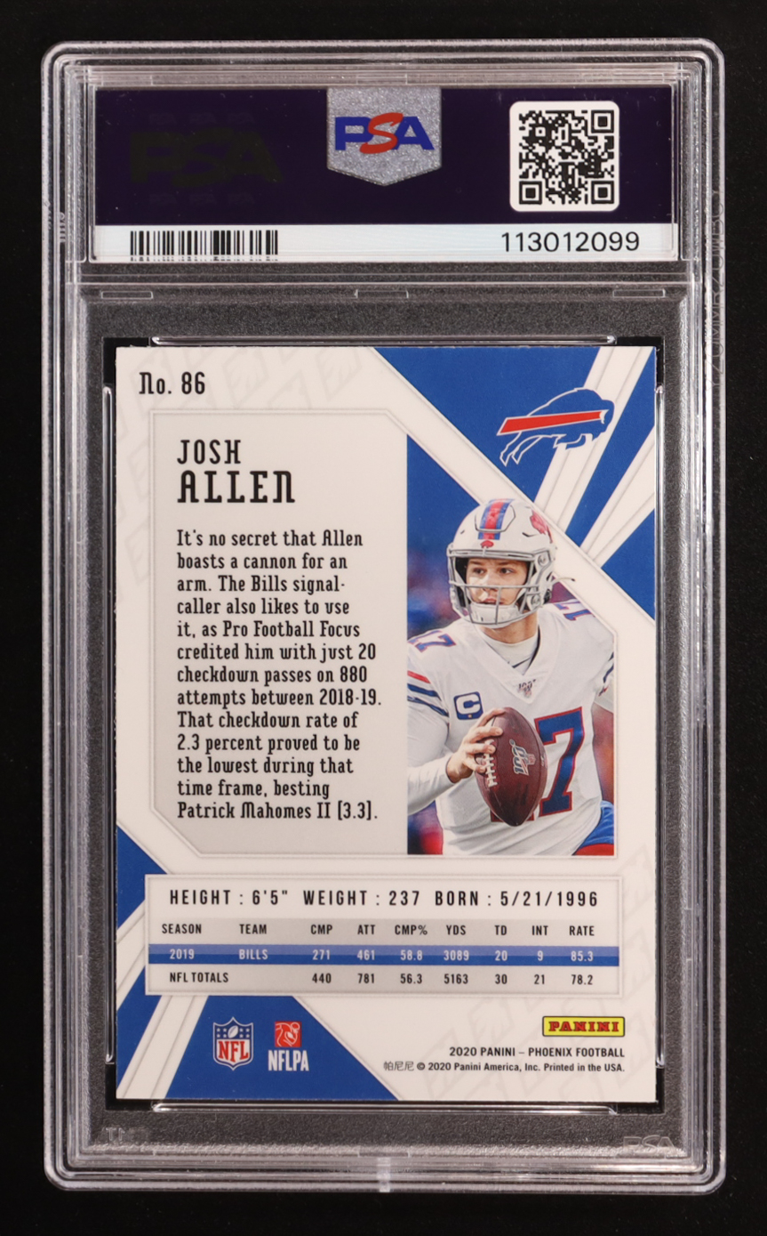 Josh Allen 2020 Panini Phoenix Fire Burst #86 (PSA 9) at PristineAuction.com Josh Allen 2020 Panini Phoenix Fire Burst #86 (PSA 9) at PristineAuction.com