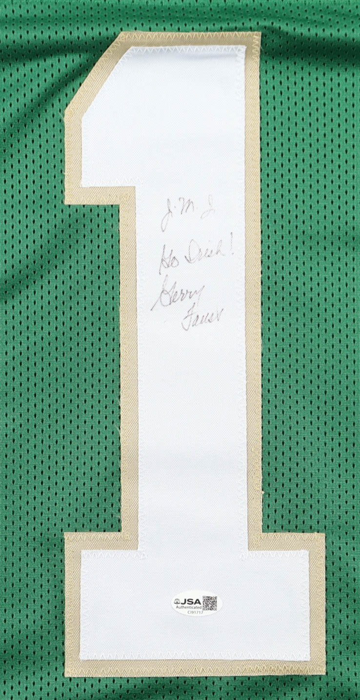 Gerry Faust Signed Jersey Inscribed "JMJ" & "Go Irish" (JSA) at PristineAuction.com Gerry Faust Signed Jersey Inscribed "JMJ" & "Go Irish" (JSA) at PristineAuction.com