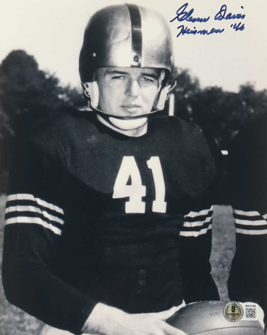 Glenn Davis Signed Army Black Knights 8x10 Photo Inscribed "Heisman '46" (Beckett) at PristineAuction.com Glenn Davis Signed Army Black Knights 8x10 Photo Inscribed "Heisman '46" (Beckett) at PristineAuction.com