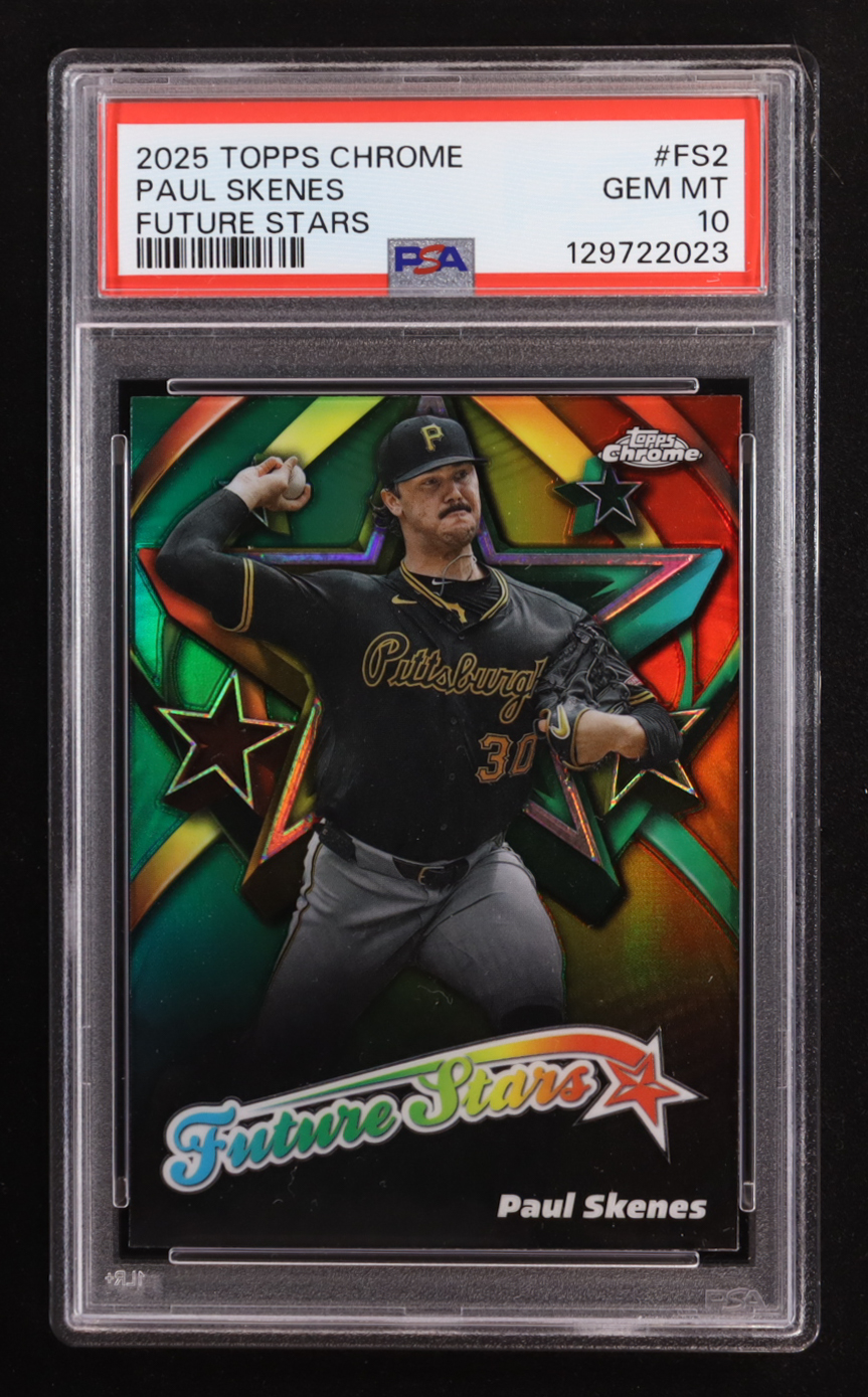 Paul Skenes 2025 Topps Chrome Future Stars #FS2 (PSA 10) at PristineAuction.com Paul Skenes 2025 Topps Chrome Future Stars #FS2 (PSA 10) at PristineAuction.com