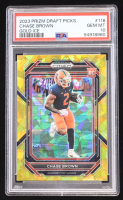 Chase Brown 2023 Panini Prizm Draft Picks Prizms Gold Ice #118 RC (PSA 10) at PristineAuction.com