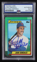 Juan Gonzalez Signed 1990 Topps #331 RC "2x M.V.P" (PSA) at PristineAuction.com