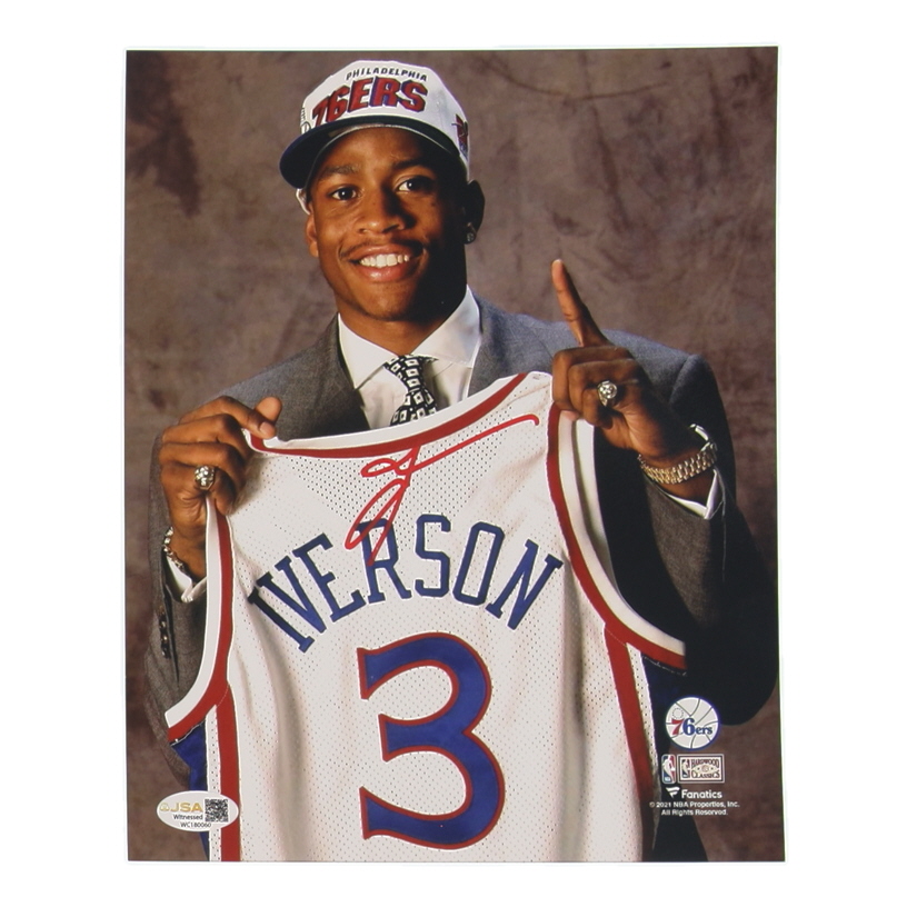 Allen Iverson Signed 76ers 8x10 Photo (JSA) at PristineAuction.com Allen Iverson Signed 76ers 8x10 Photo (JSA) at PristineAuction.com