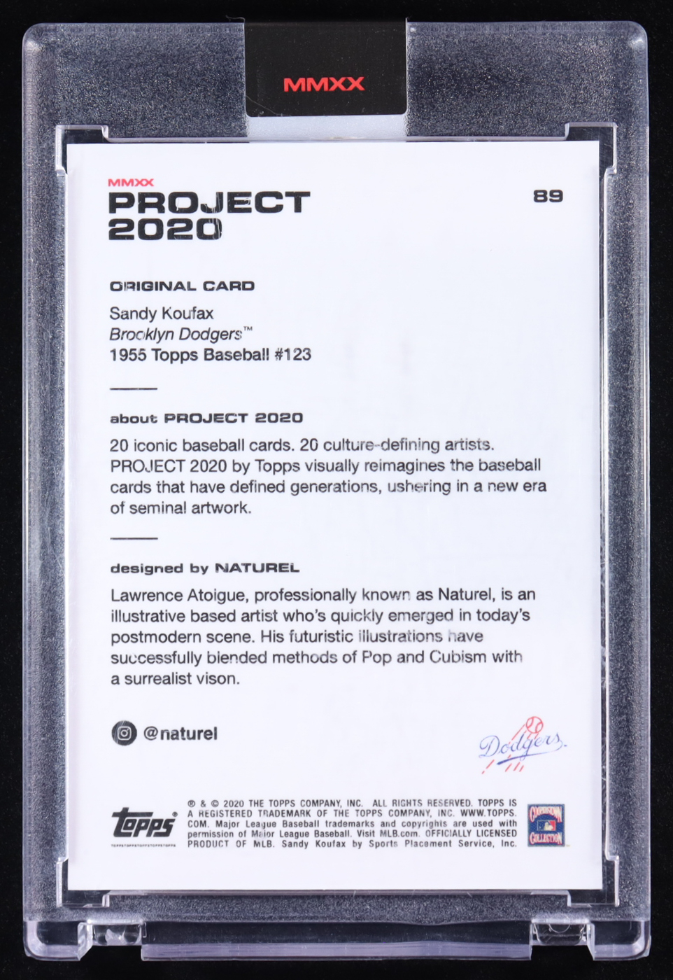Sandy Koufax 2020 Topps Project 2020 #89 Naturel at PristineAuction.com Sandy Koufax 2020 Topps Project 2020 #89 Naturel at PristineAuction.com