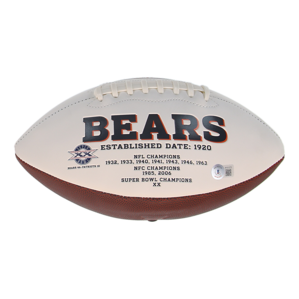 Brian Urlacher Signed Bears Logo Football Inscribed "HOF 18" (Beckett) at PristineAuction.com Brian Urlacher Signed Bears Logo Football Inscribed "HOF 18" (Beckett) at PristineAuction.com