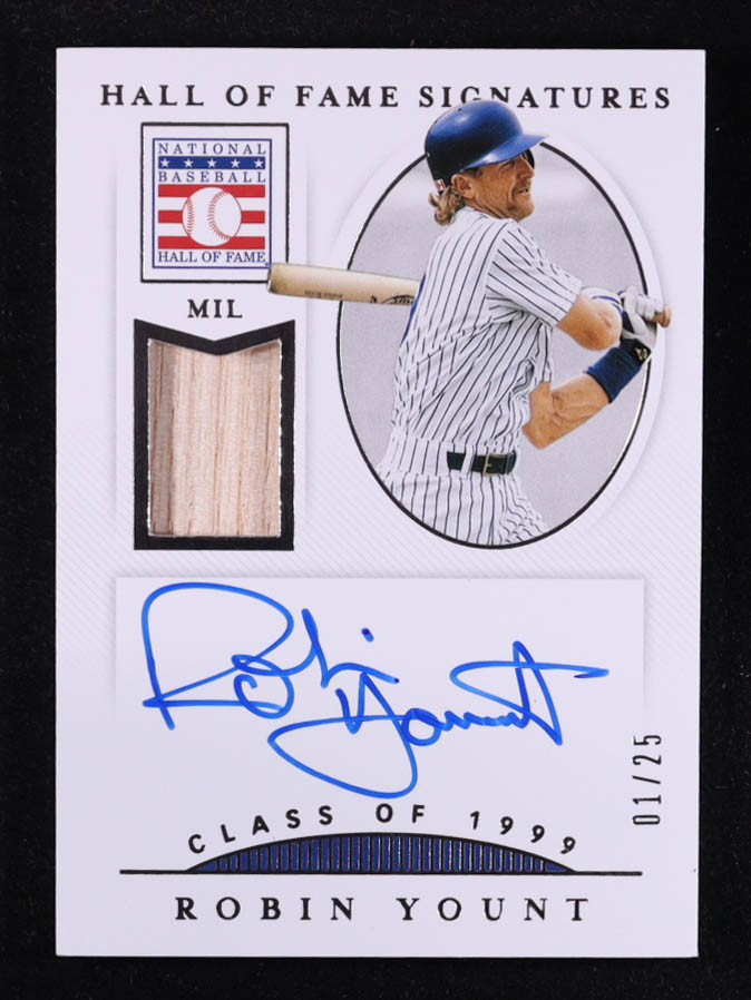 Robin Yount 2021 Panini National Treasures Hall of Fame Material Signatures #5 #01/25 at PristineAuction.com Robin Yount 2021 Panini National Treasures Hall of Fame Material Signatures #5 #01/25 at PristineAuction.com