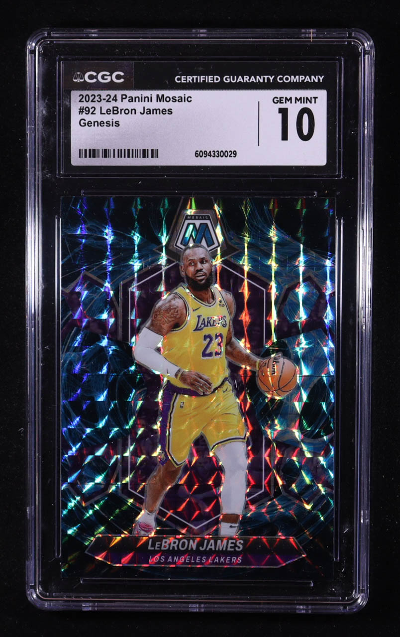 LeBron James 2023-24 Panini Mosaic Mosaic Genesis #92 (CGC 10) at PristineAuction.com LeBron James 2023-24 Panini Mosaic Mosaic Genesis #92 (CGC 10) at PristineAuction.com