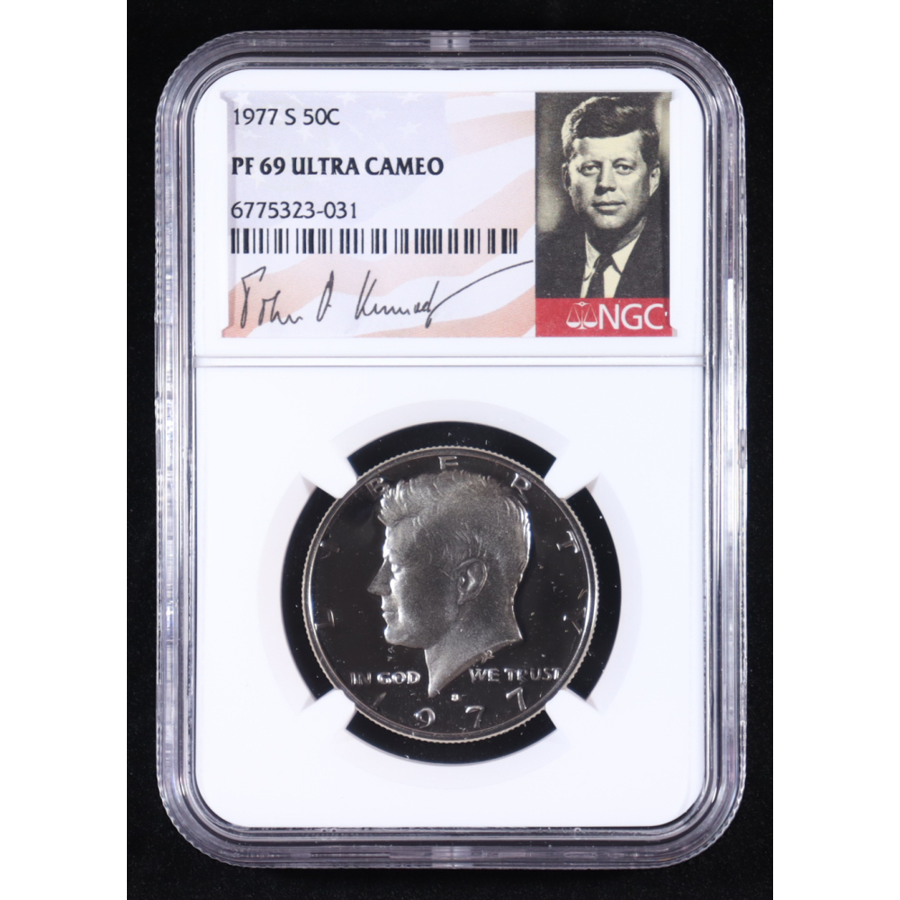1977-S Kennedy 50C Half Dollar - JFK Signature Label (NGC PF69 ULTRA CAMEO) at PristineAuction.com