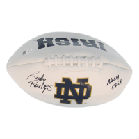 Rudy Ruettiger Signed Notre Dame Fighting Irish Logo Football Inscribed "Never Quit" (Beckett) at PristineAuction.com