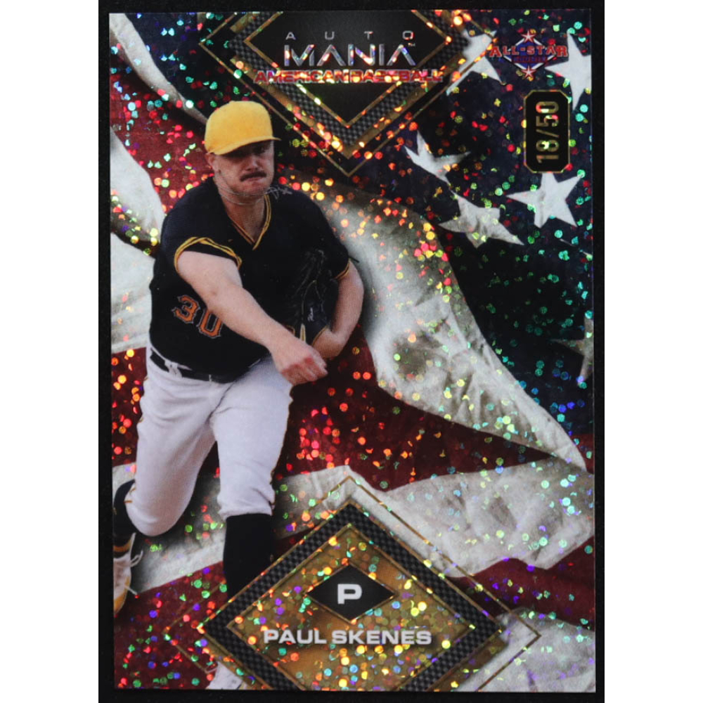 Paul Skenes 2024 Wild Card Auto Mania American Baseball American Flag Sparkles #AMAD-PS2 #18/50 RC at PristineAuction.com