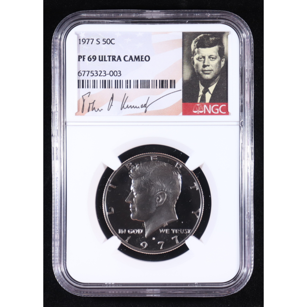 1977-S Kennedy 50C Half Dollar - JFK Signature Label (NGC PF69 ULTRA CAMEO) at PristineAuction.com