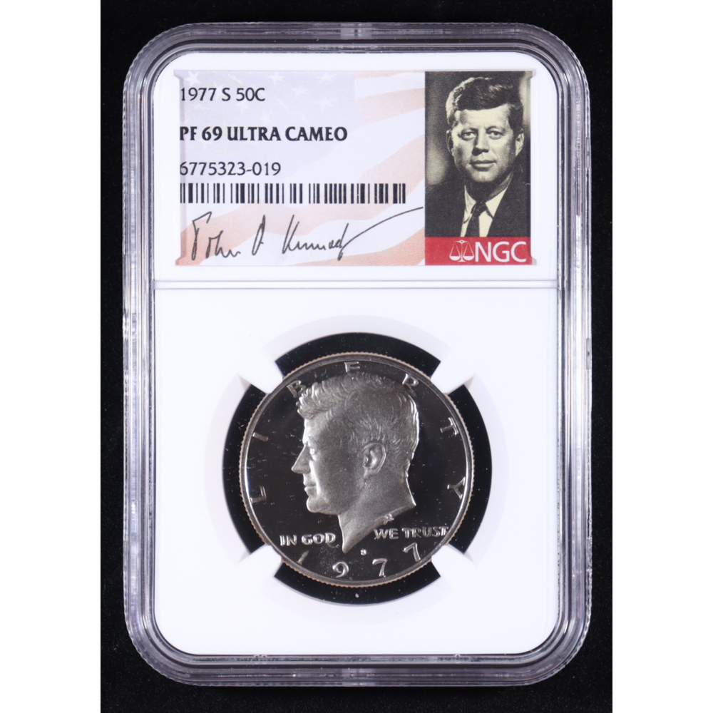 1977-S Kennedy 50C Half Dollar - JFK Signature Label (NGC PF69 ULTRA CAMEO) at PristineAuction.com