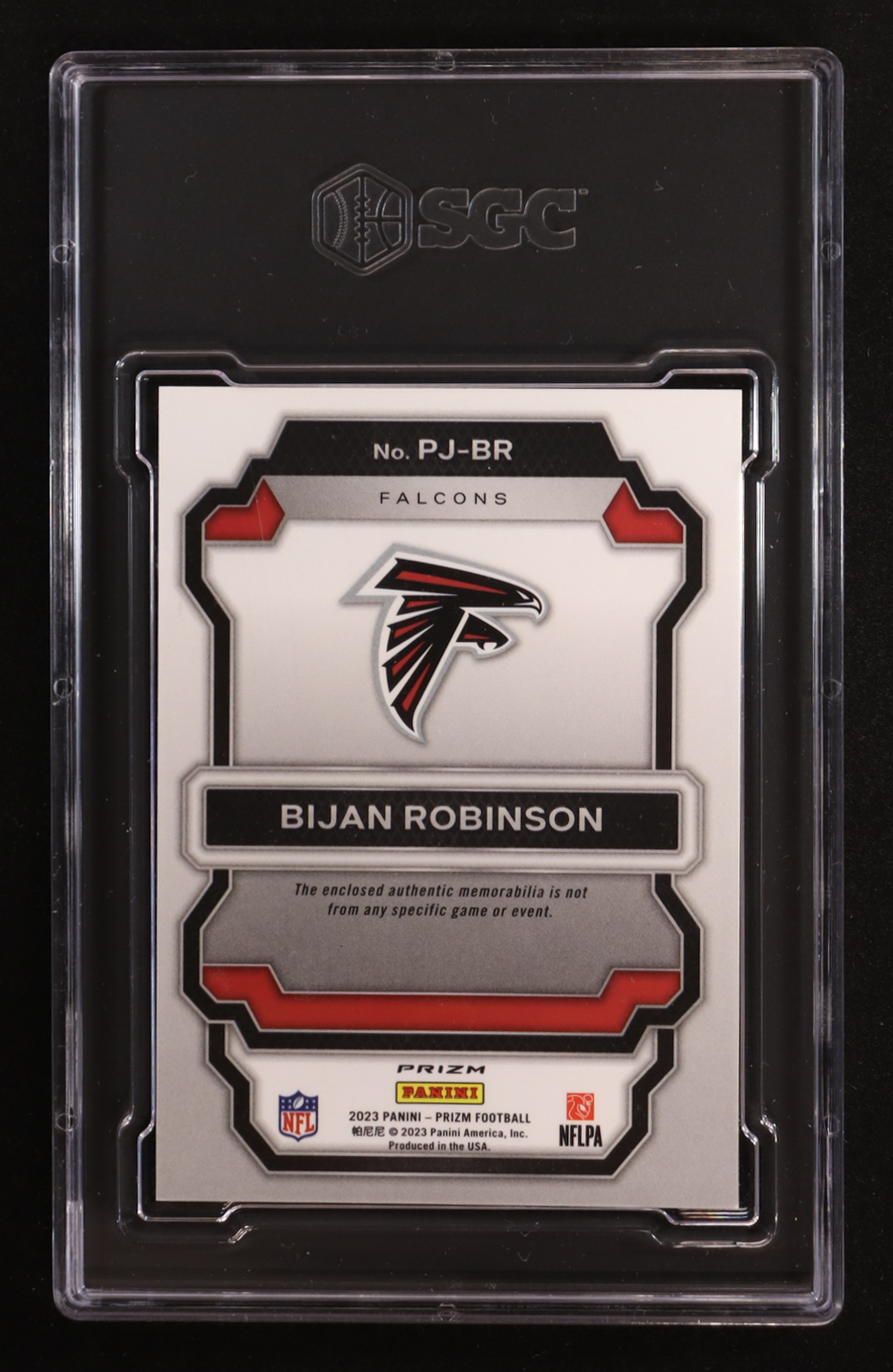 Bijan Robinson 2023 Panini Prizm Premier Jerseys #6 RC (SGC 9.5) at PristineAuction.com Bijan Robinson 2023 Panini Prizm Premier Jerseys #6 RC (SGC 9.5) at PristineAuction.com