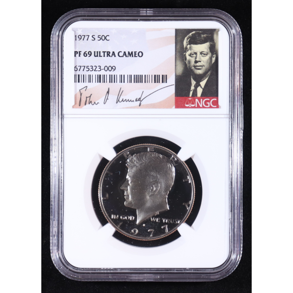 1977-S Kennedy 50C Half Dollar - JFK Signature Label (NGC PF69 ULTRA CAMEO) at PristineAuction.com