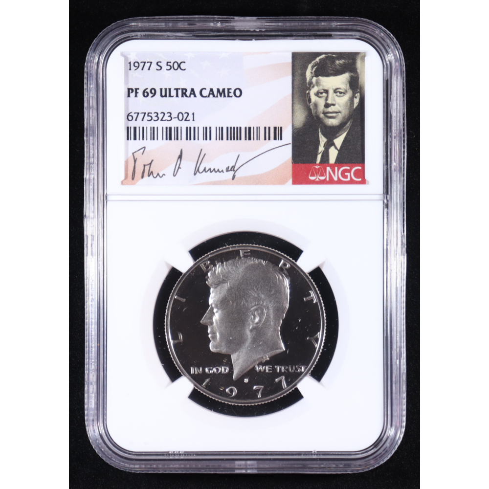 1977-S Kennedy 50C Half Dollar - JFK Signature Label (NGC PF69 ULTRA CAMEO) at PristineAuction.com