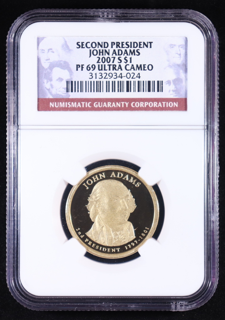 2007-S U.S. Presidential Proof $1 Dollar, John Adams (NGC PF69 ULTRA CAMEO) at PristineAuction.com 2007-S U.S. Presidential Proof $1 Dollar, John Adams (NGC PF69 ULTRA CAMEO) at PristineAuction.com